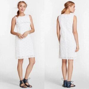Brooks Brothers Sleeveless Cotton Eyelet Shift Dress in White Size 4